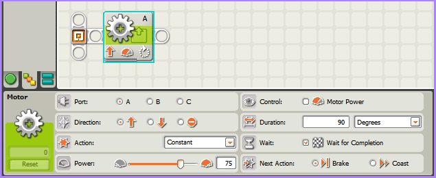 Tutorial Bloque Built in Rotation Sensor de LEGO Mindstorm NXT